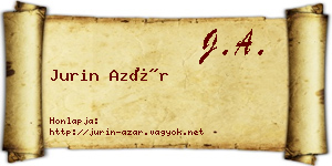 Jurin Azár névjegykártya
